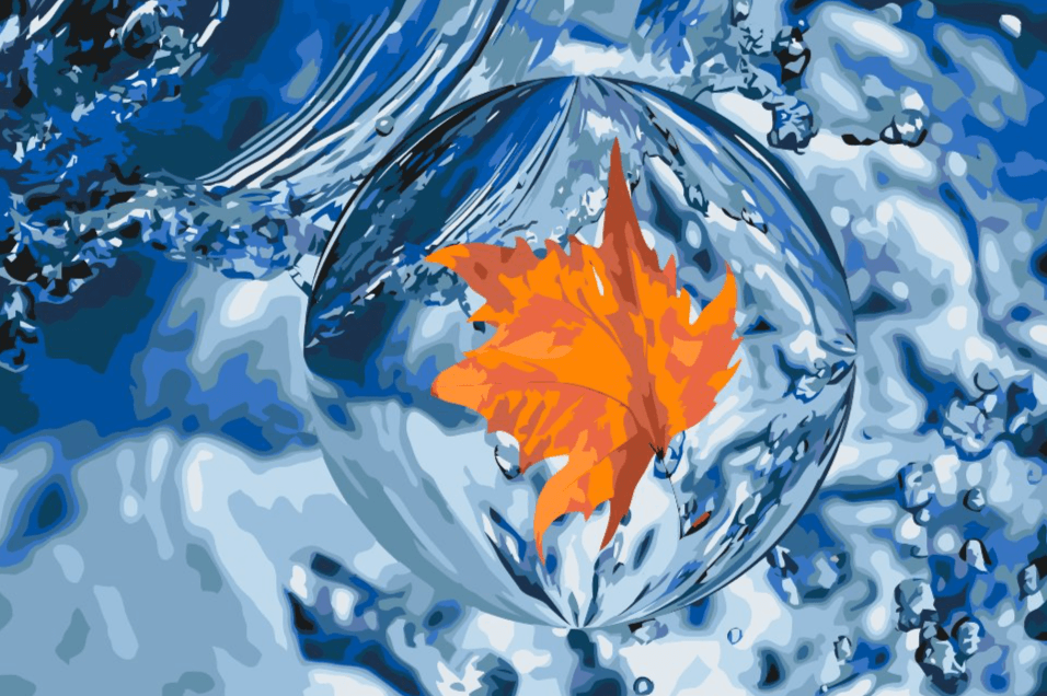 Diamond Painting - Liść w kropli - SEOS Shop ®