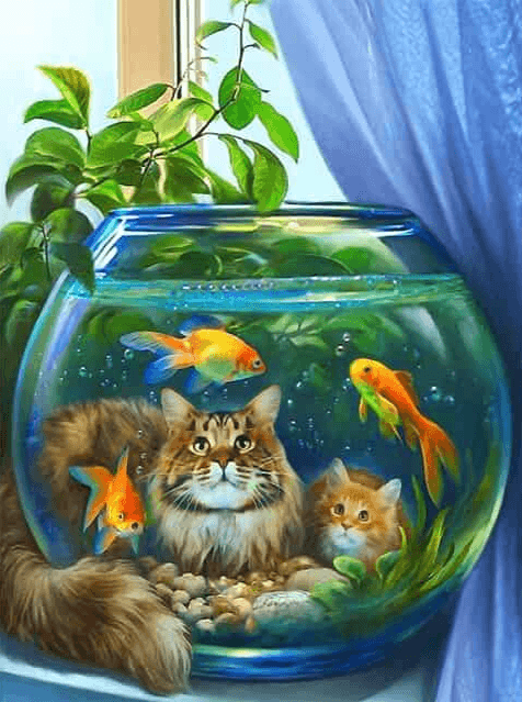 Diamond Painting Kot z Rybą - SEOS Shop ®