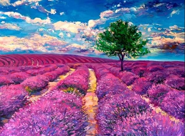 Diamond Painting - Pola lawendowe z Prowansji - SEOS Shop ®