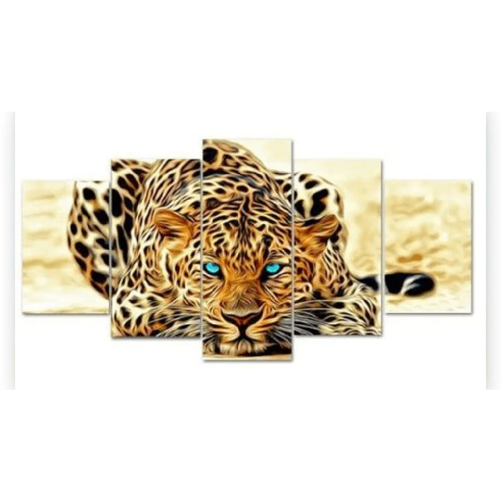 Diamond Painting Lampart z niebieskimi oczami 5 części - SEOS Shop ®