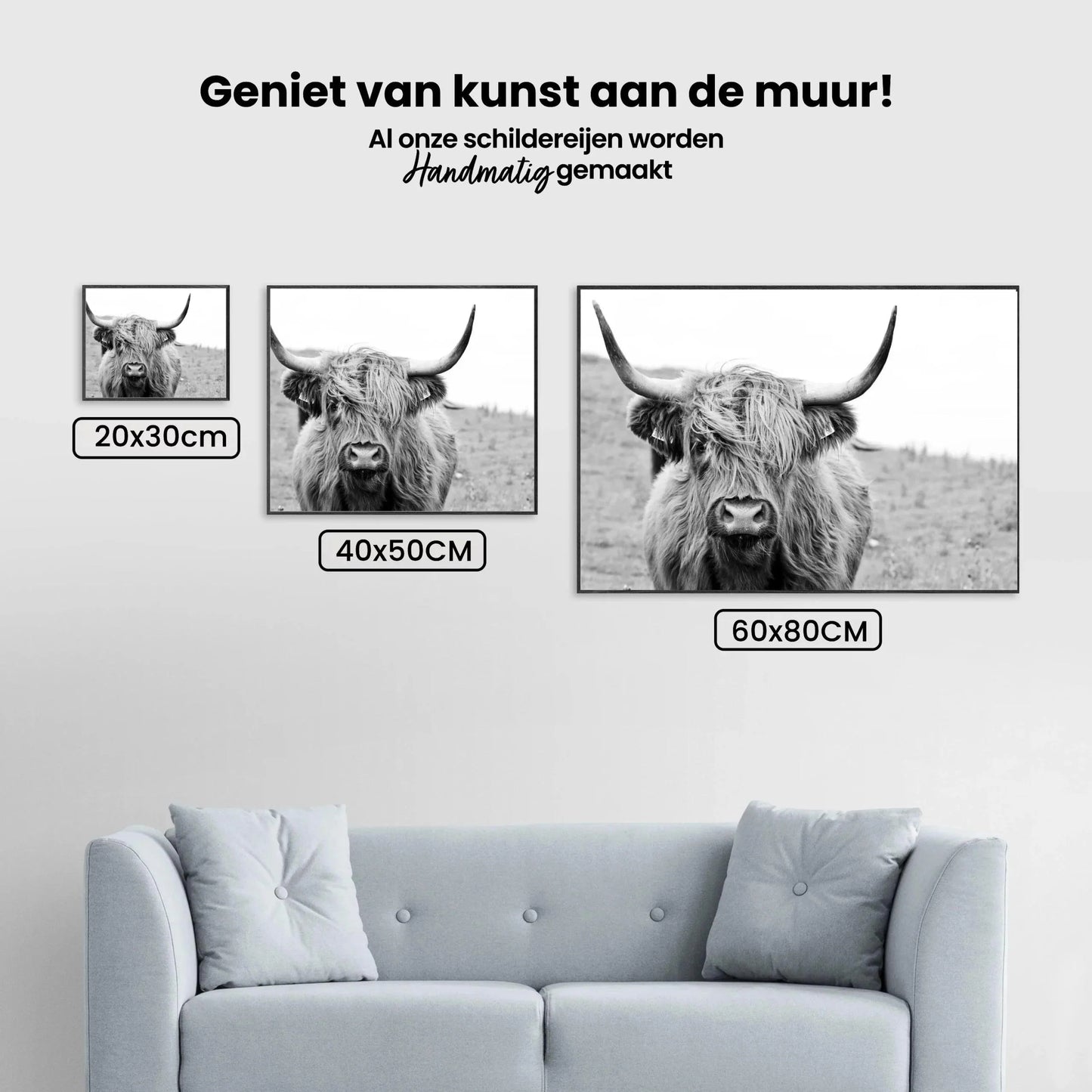 Diamond Painting Szkocki Highlander - Portret Szkockiego Highlandera w czerni i bieli - SEOS Shop ®