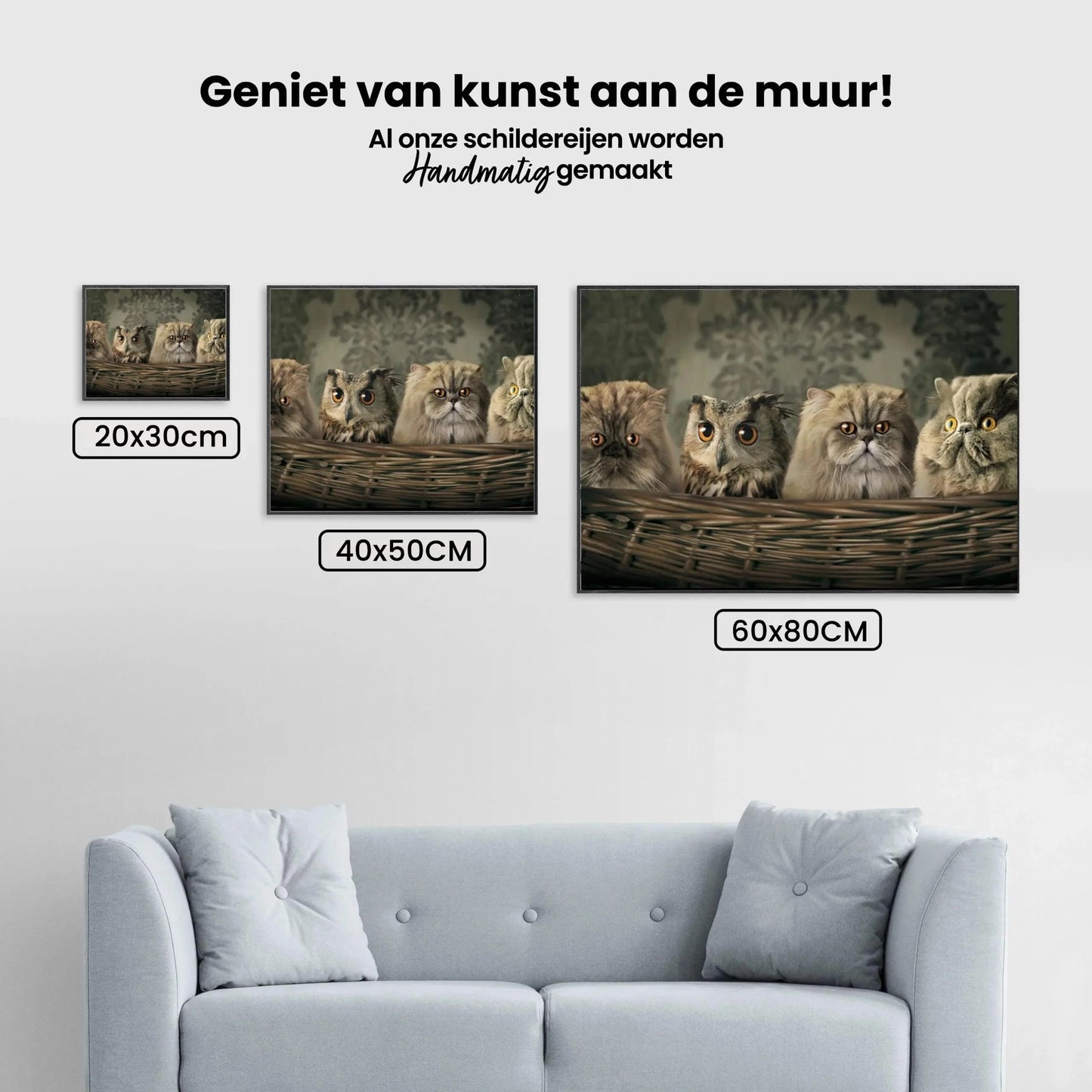Diamond Painting Sowa i koty w koszyku - SEOS Shop ®