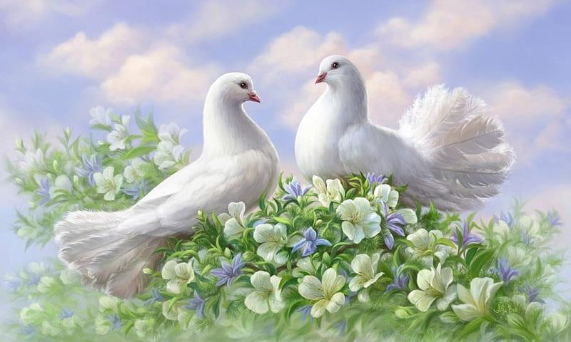 Diamond Painting Białe Gołębie - SEOS Shop ®