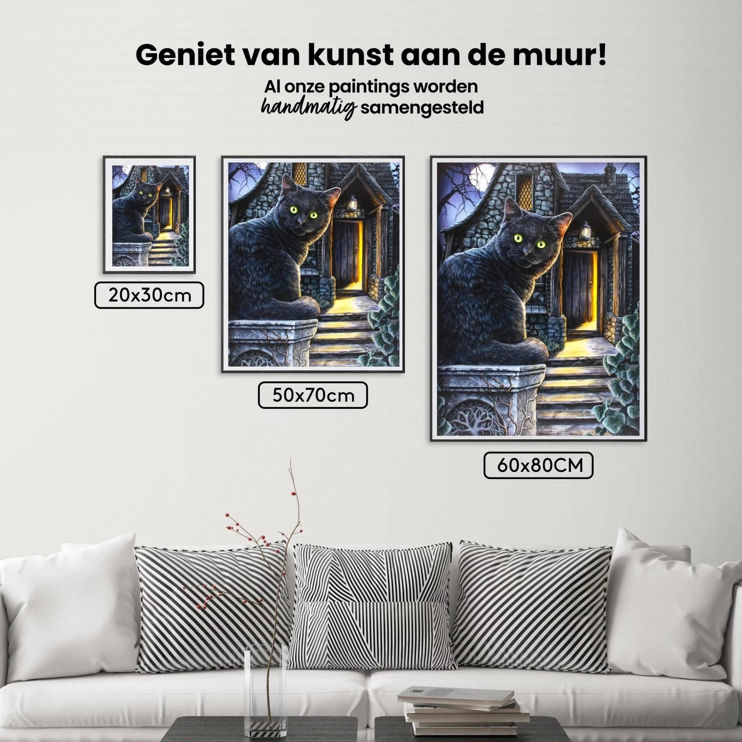 Diamond Painting Czarny kot z zielonymi oczami - SEOS Shop ®
