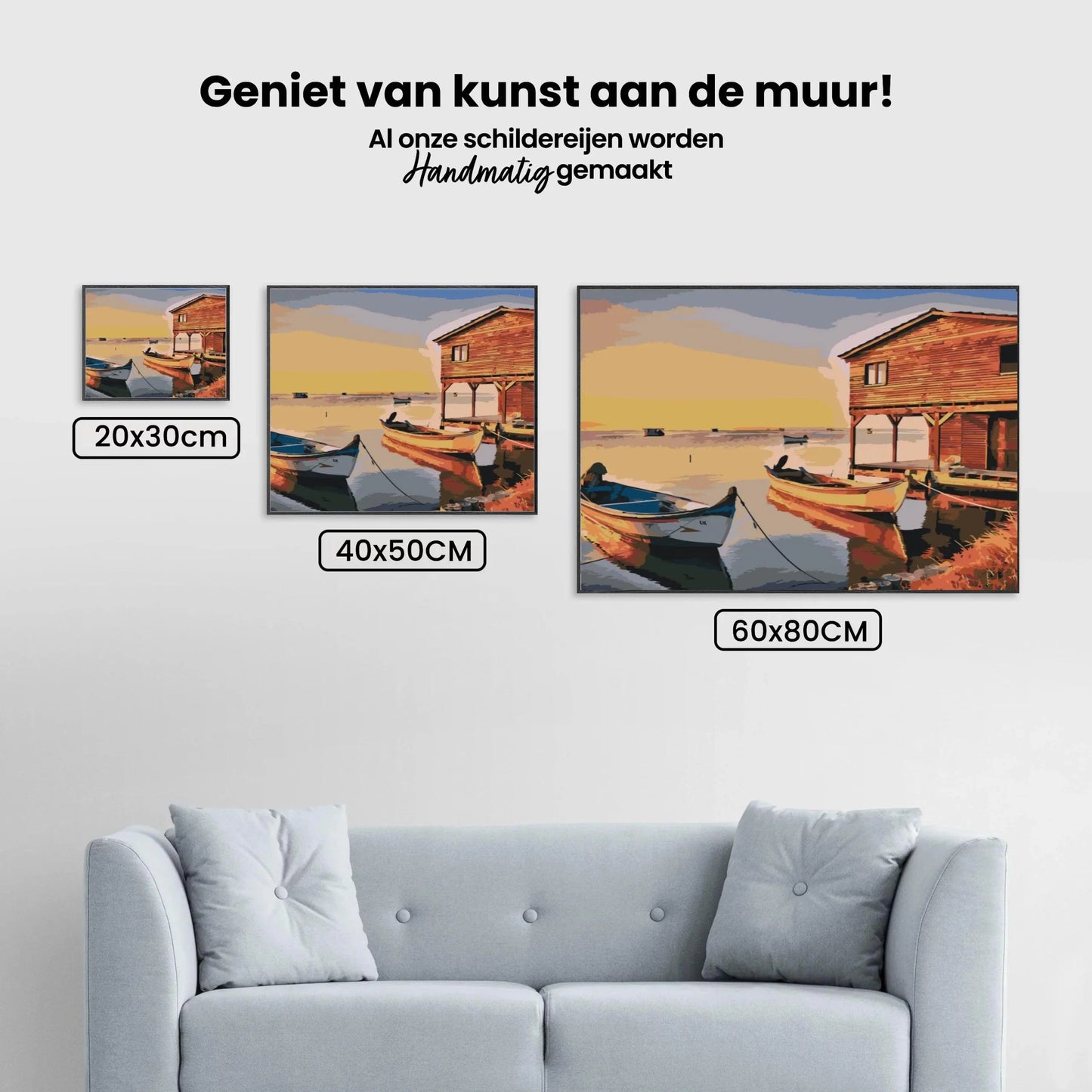 Diamond Painting - Łodzie i drewniana chata - SEOS Shop ®