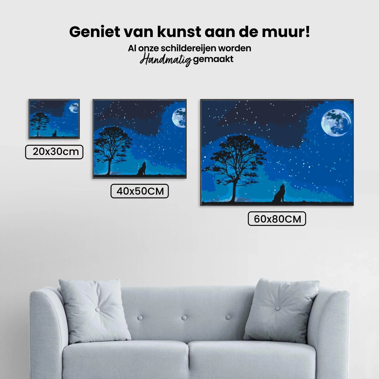 Diamond Painting - Płaczący pies przy pełni księżyca - SEOS®