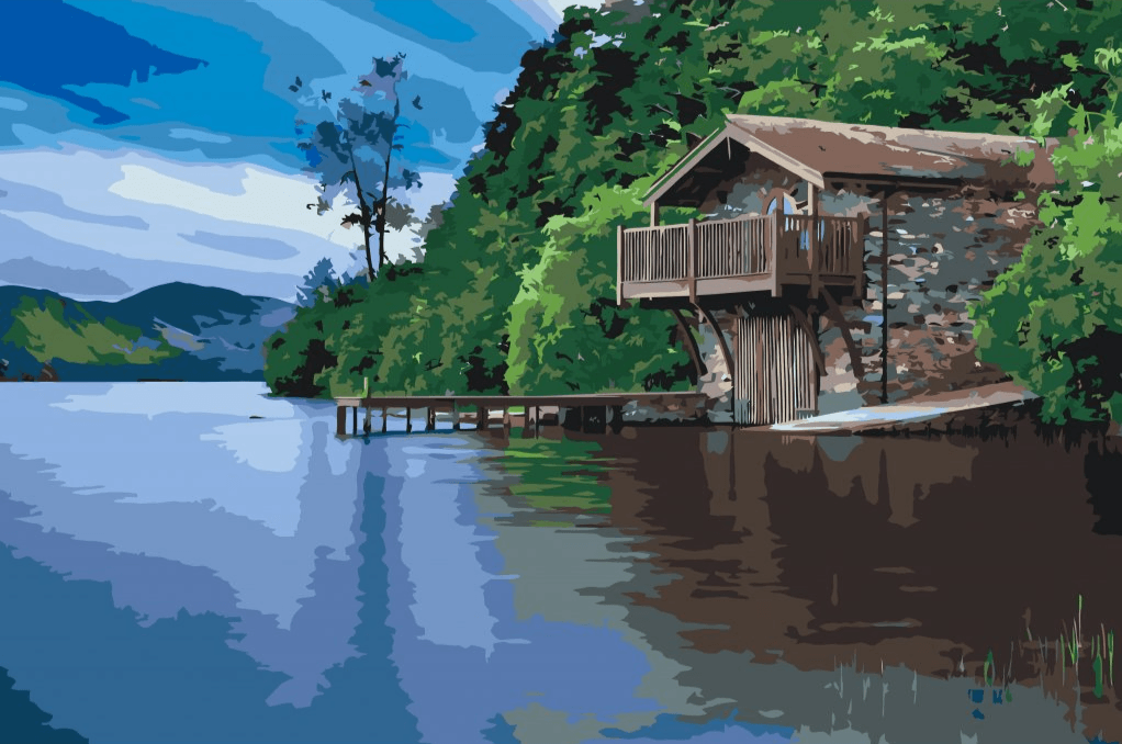 Diamond Painting - Domek nad jeziorem - SEOS Shop ®
