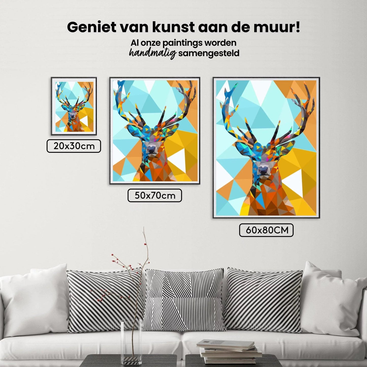 Diamond Painting - Głowa jelenia w poligonie 1 - SEOS®