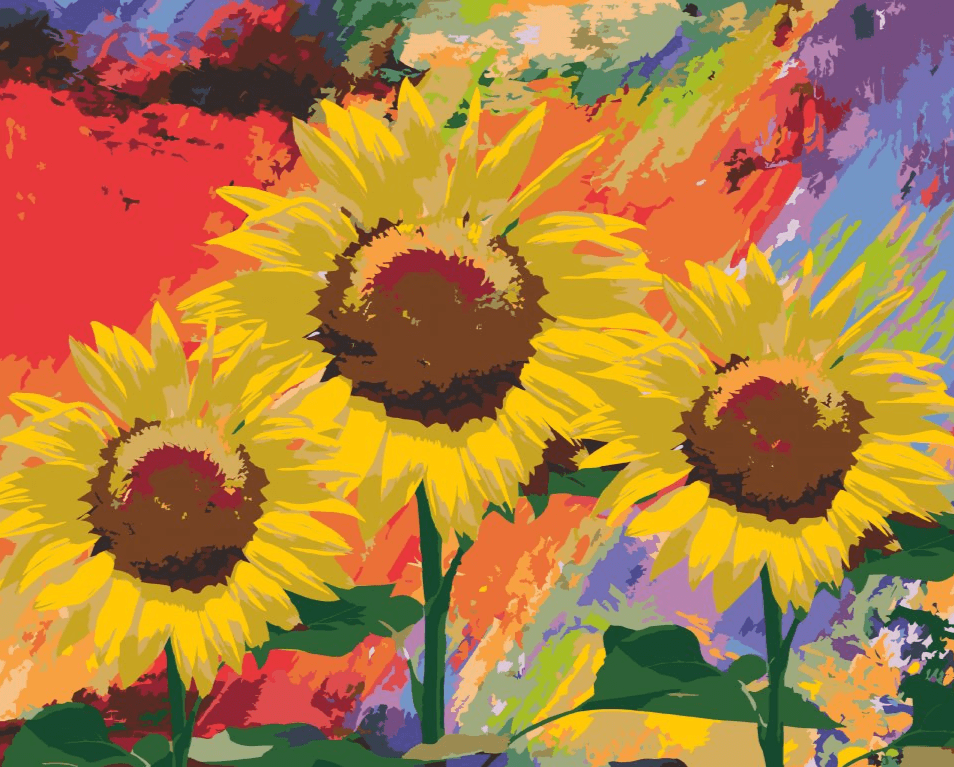Diamond Painting - Słoneczniki w studiu - SEOS Shop ®