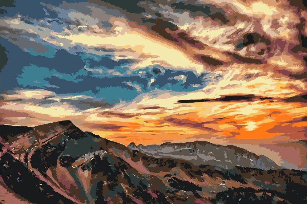 Diamond Painting - Zachód słońca nad górami - SEOS Shop ®