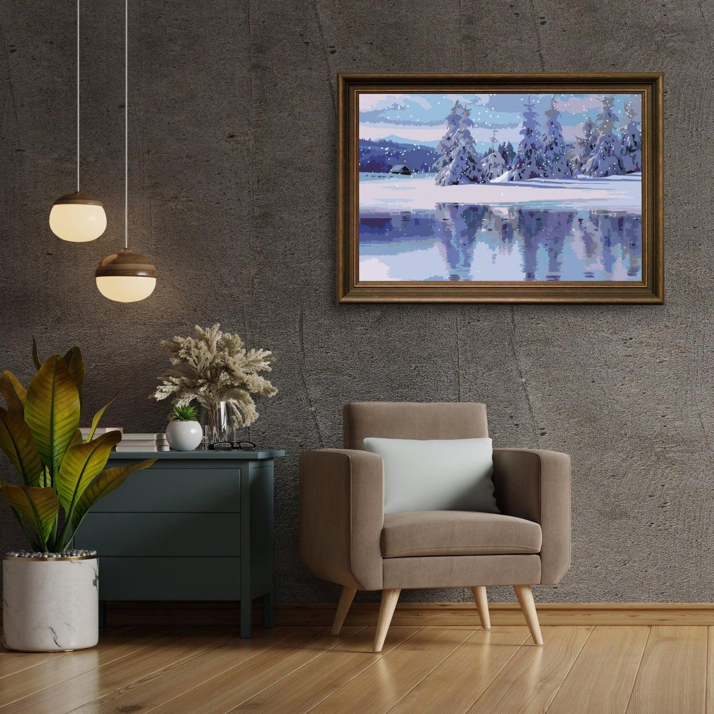 Diamond Painting - Zaśnieżony krajobraz - SEOS Shop ®