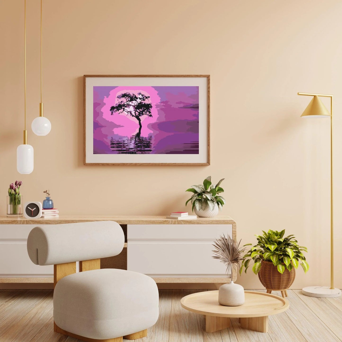Diamond Painting - Drzewo pośrodku jeziora - SEOS Shop ®