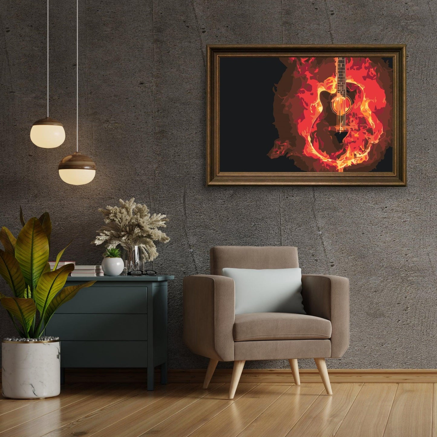 Diamond Painting - Płonąca gitara - SEOS Shop ®