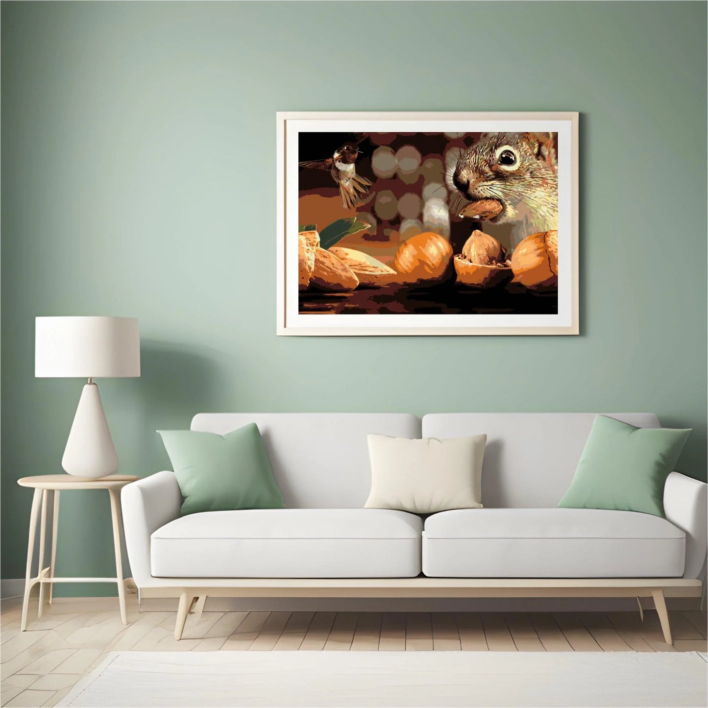 Diamond Painting - Wiewiórka i ptak - SEOS®