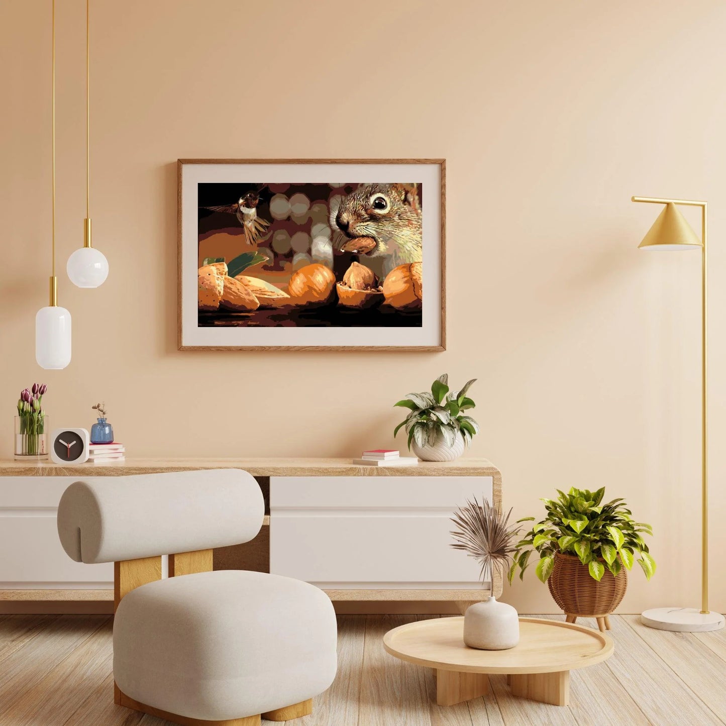 Diamond Painting - Wiewiórka i ptak - SEOS®