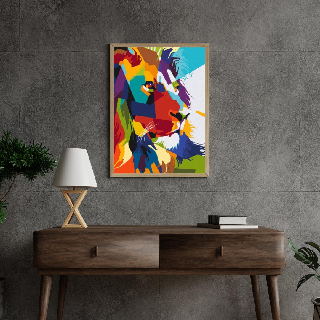 Diamond Painting - Geometryczny lew - SEOS®