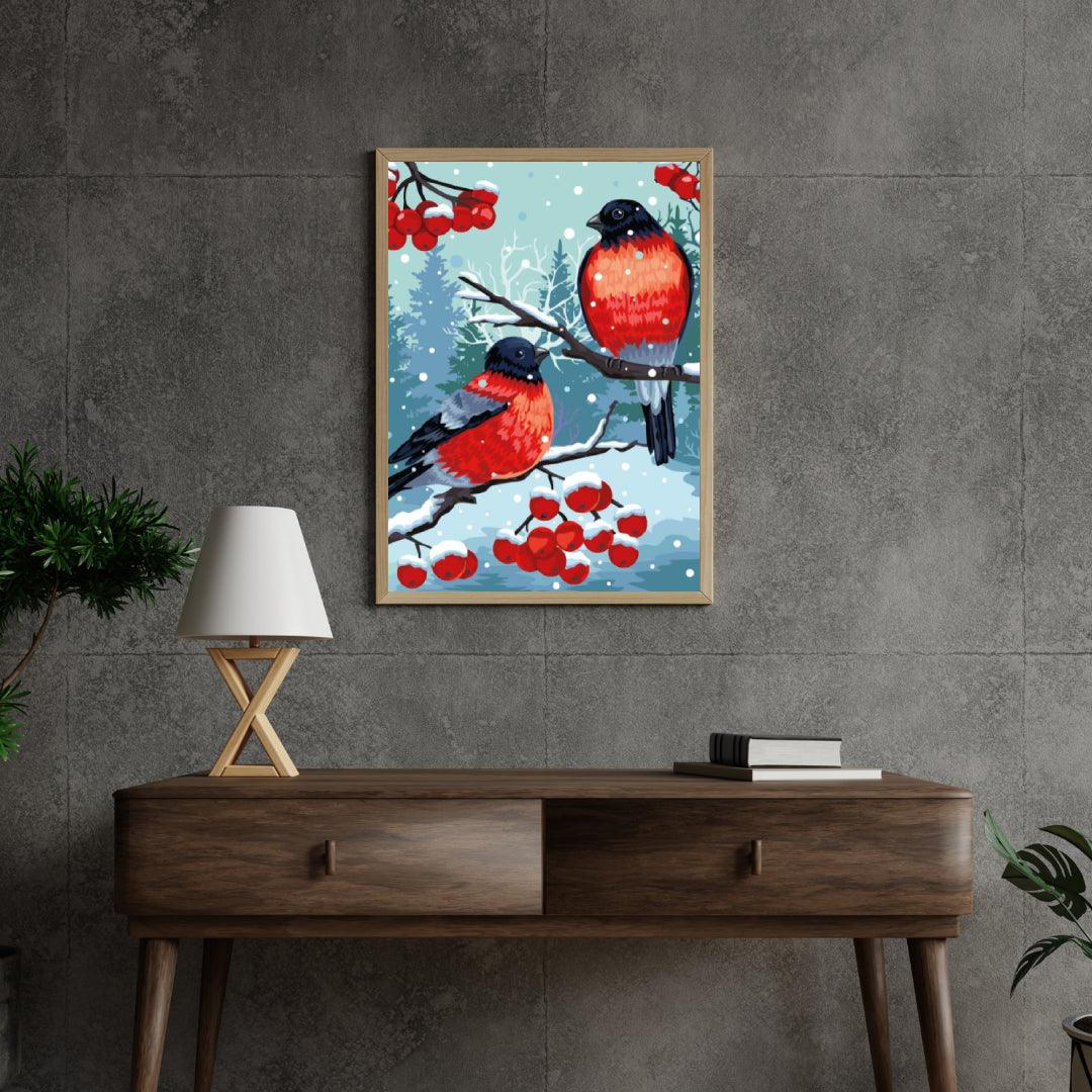 Diamond Painting - Złoty wróbel Biały - SEOS®