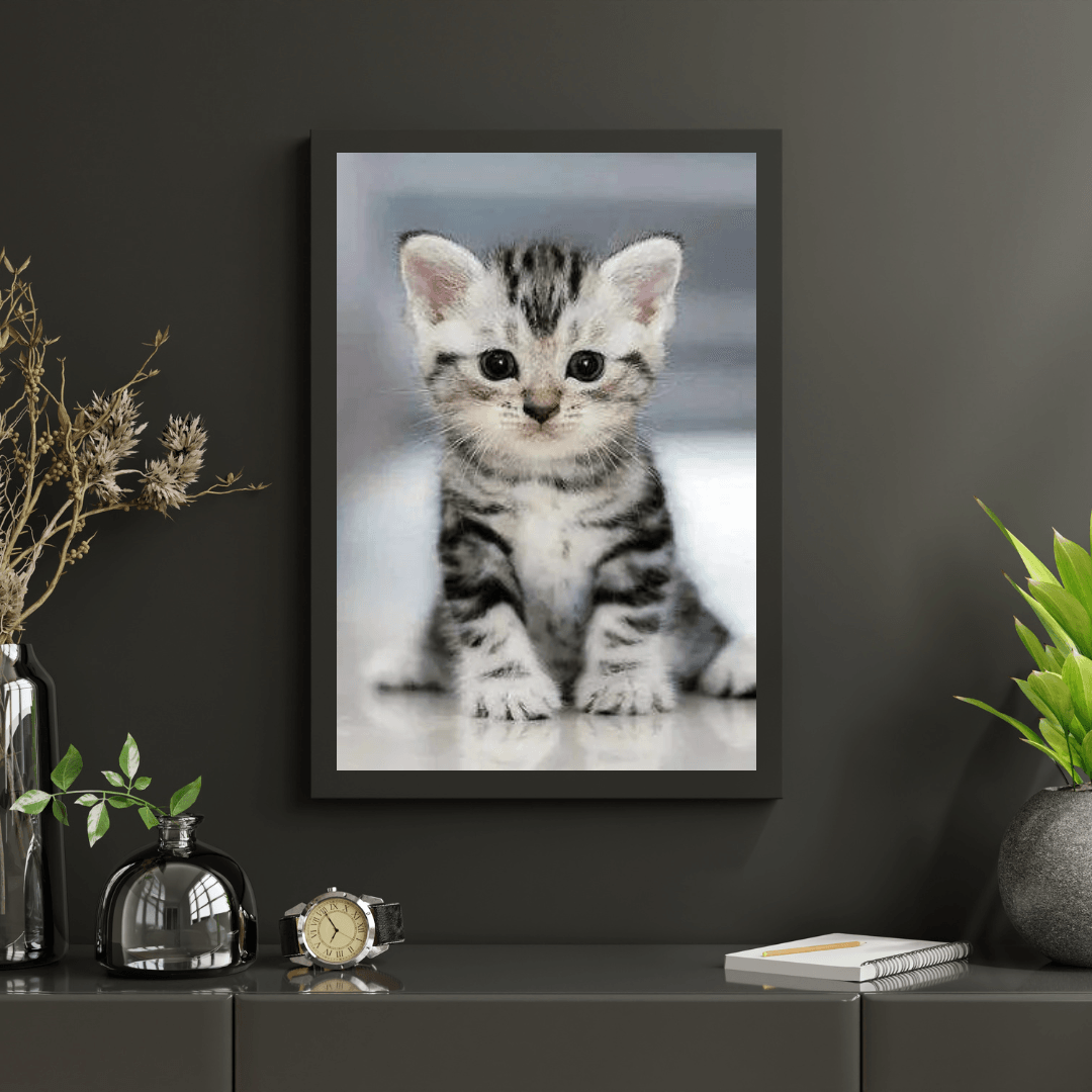 Diamond Painting - Szary kotek - SEOS®