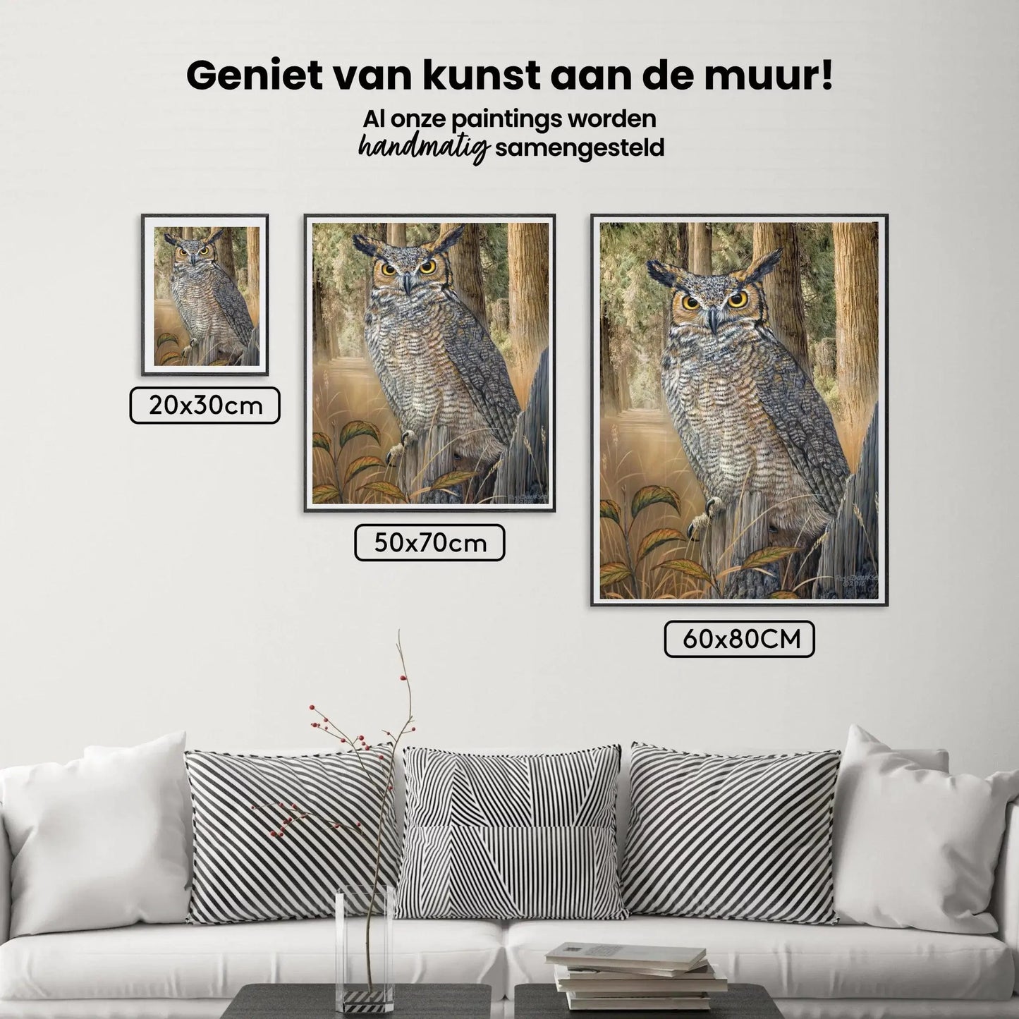 Diamond Painting - Duża Sowa z Rogami