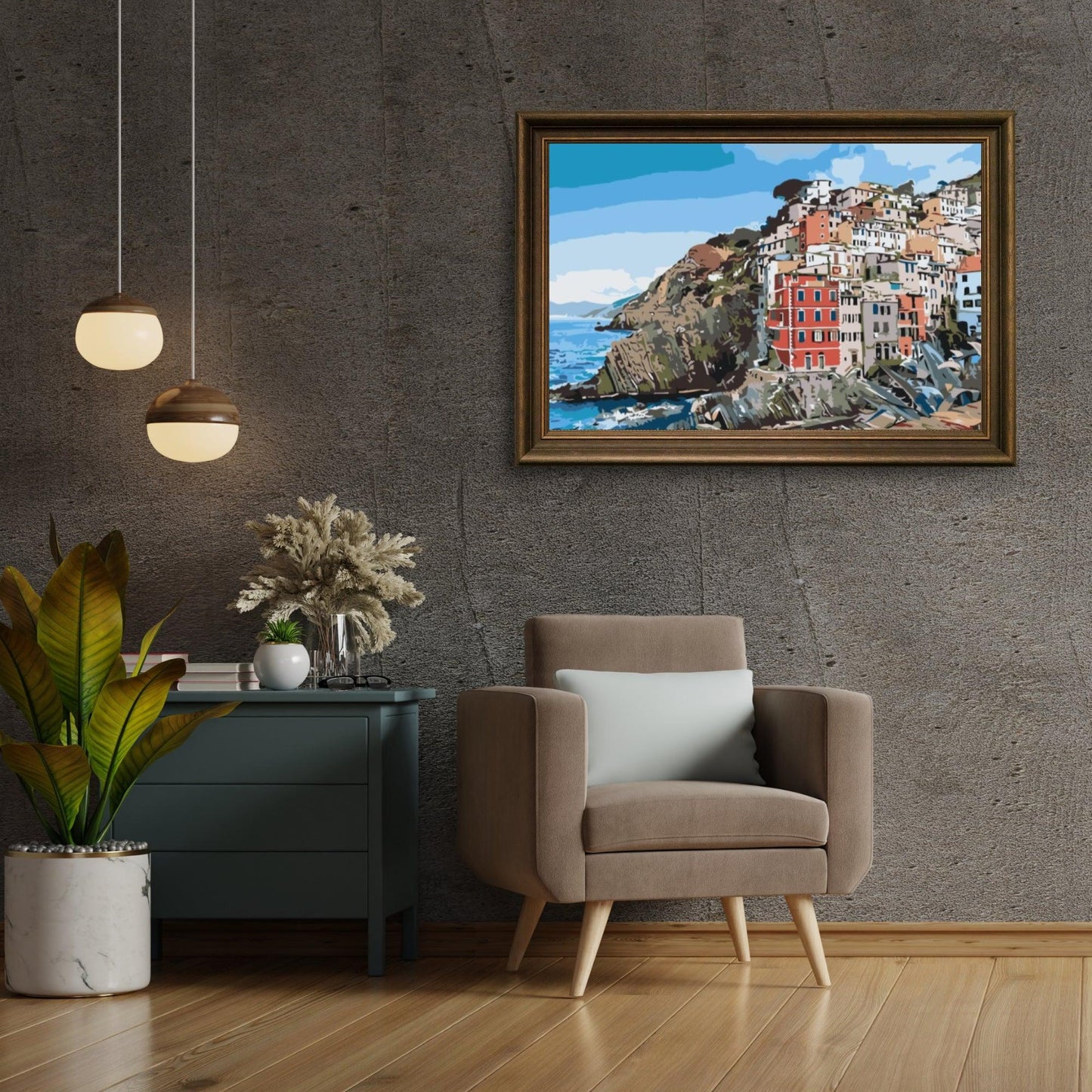Diamond Painting - Domy nad brzegiem morza - SEOS Shop ®