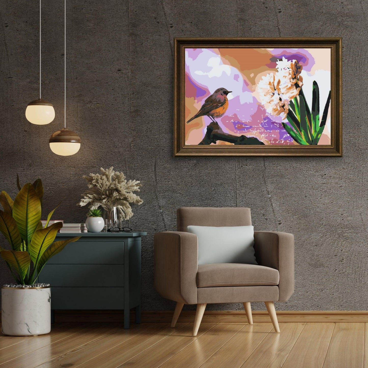 Diamond Painting - Hiacynt i ptak - SEOS®
