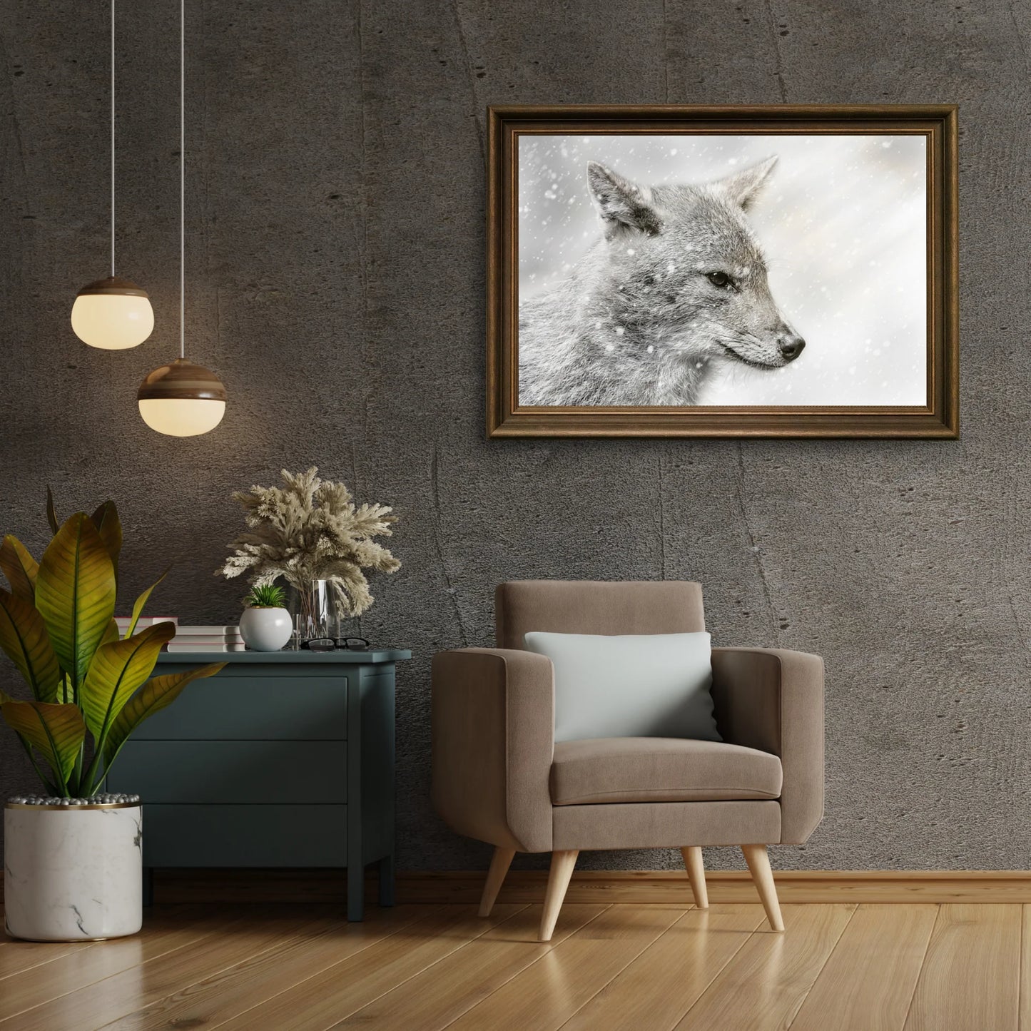 Diamond Painting - Szakal w śnieżycy