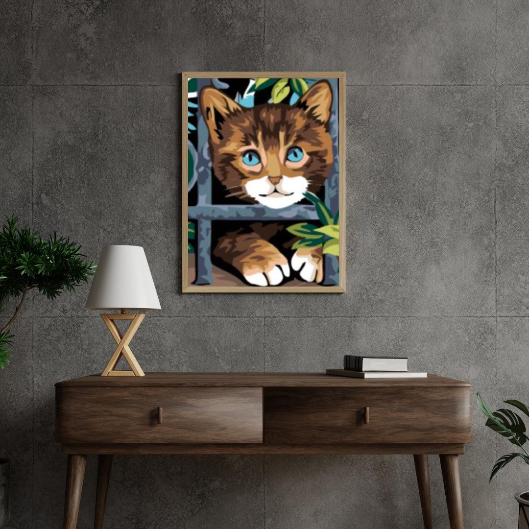 Diamond Painting - Kot za ogrodzeniem - SEOS®