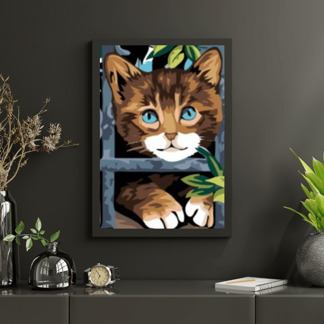 Diamond Painting - Kot za ogrodzeniem - SEOS®