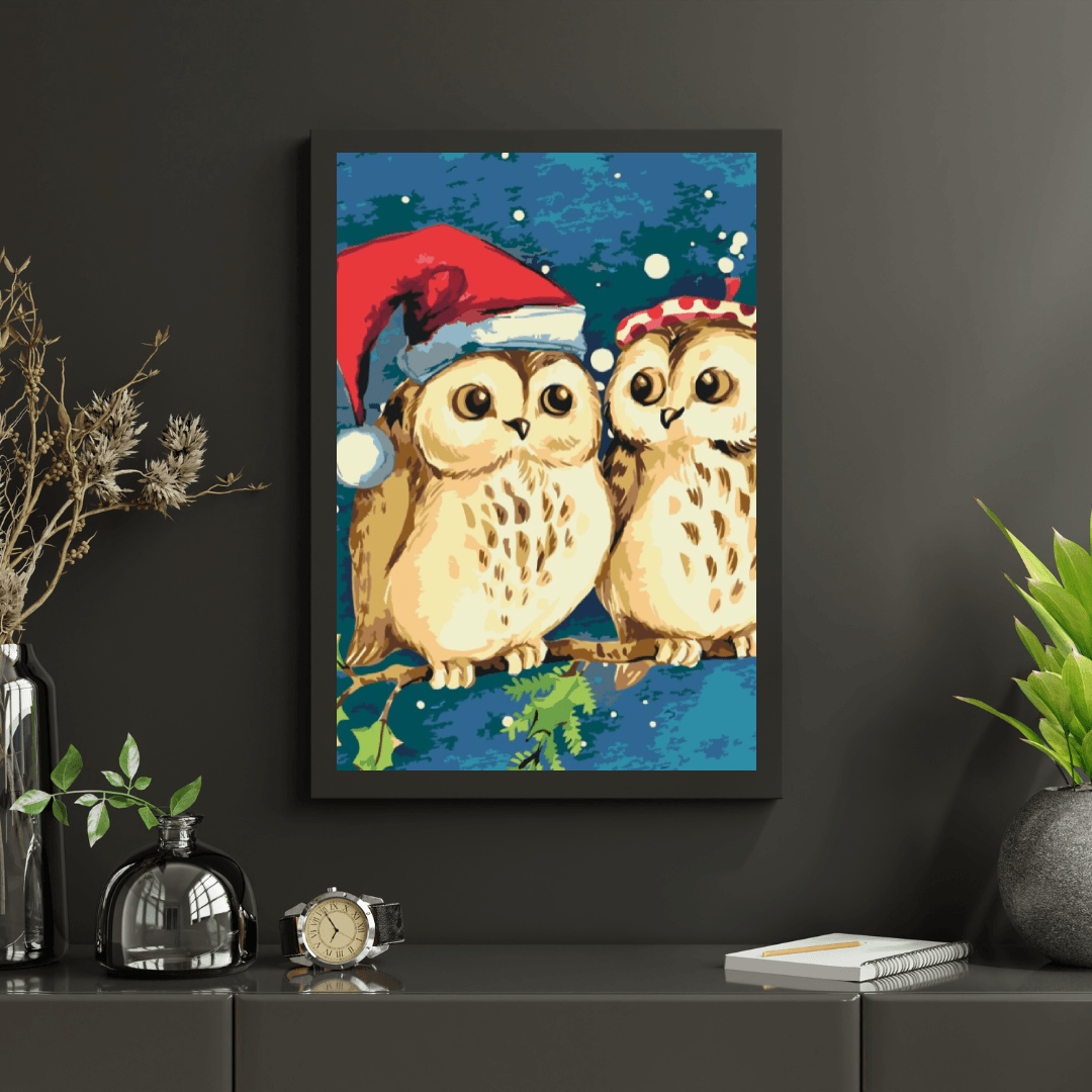 Diamond Painting - Świąteczne ptaki sów - SEOS Shop ®