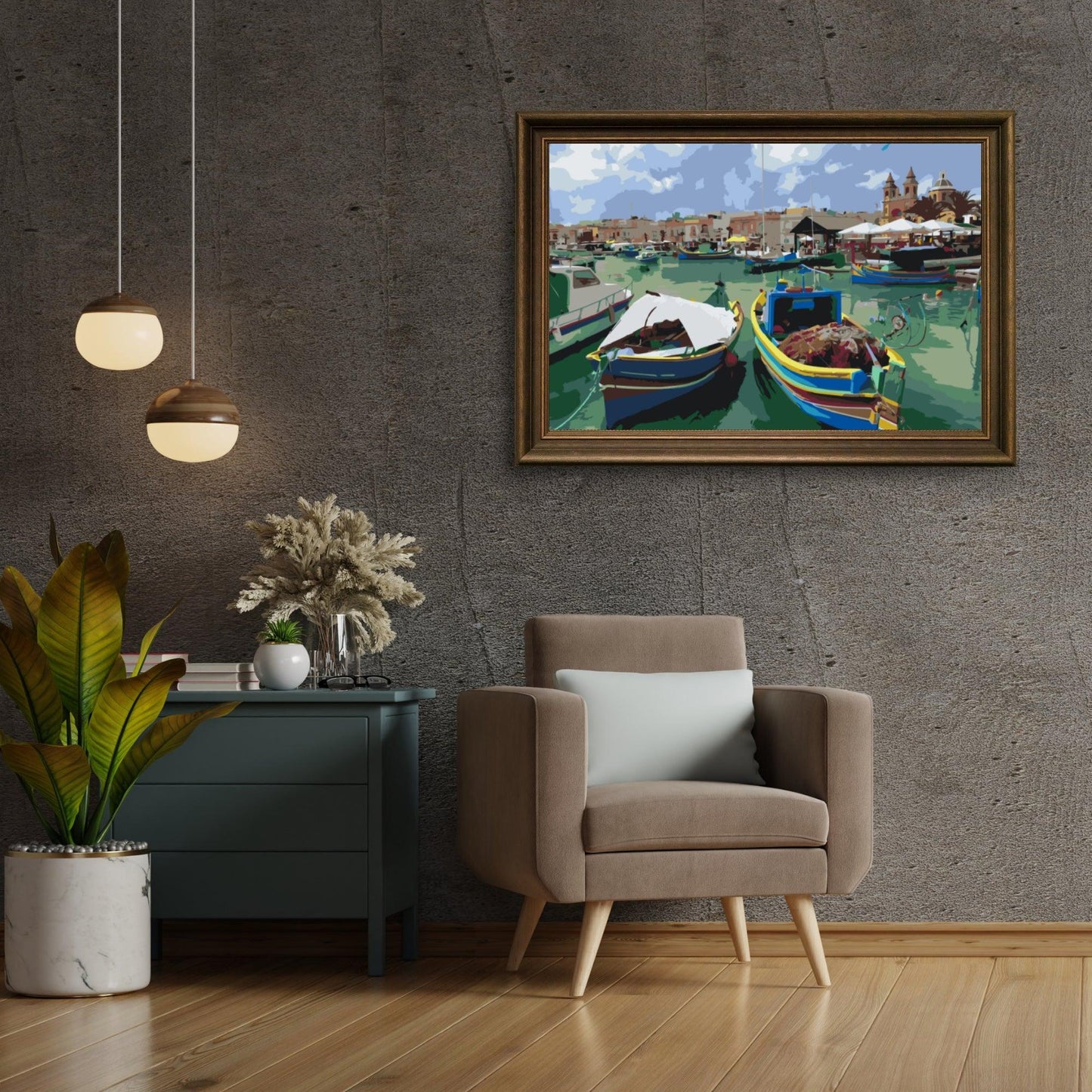 Diamond Painting - Kolorowe łodzie rybackie - SEOS Shop ®