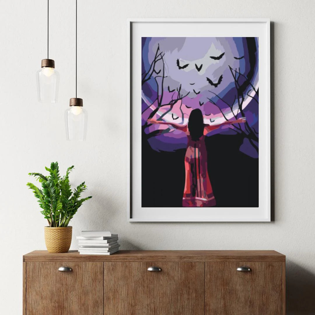 Diamond Painting - Tajemnicza kobieta pod pełnią księżyca - SEOS Shop ®