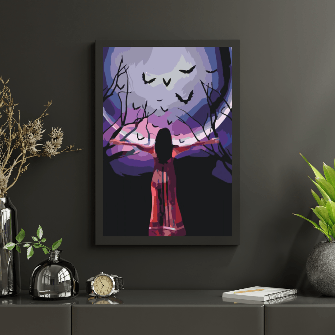 Diamond Painting - Tajemnicza kobieta pod pełnią księżyca - SEOS Shop ®