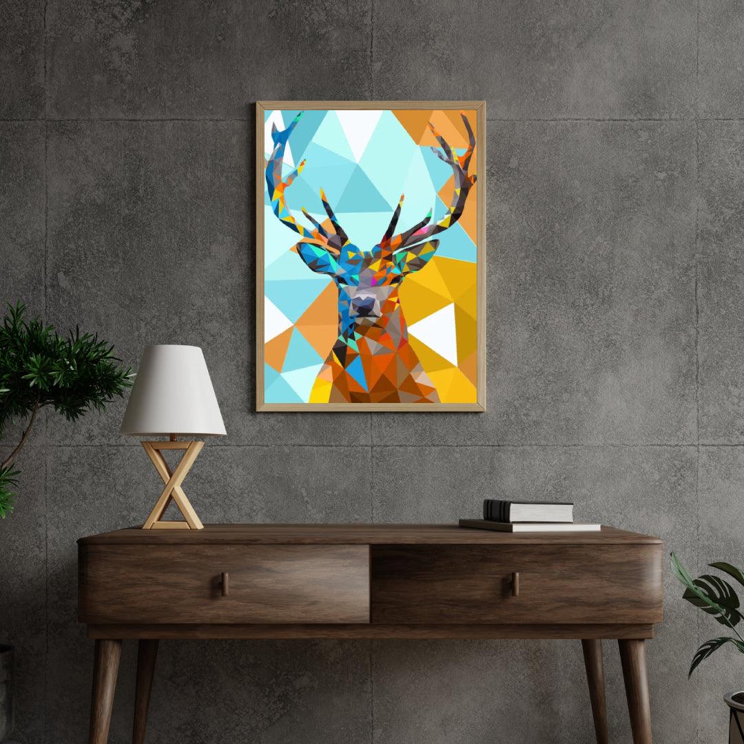 Diamond Painting - Głowa jelenia w poligonie 1 - SEOS®