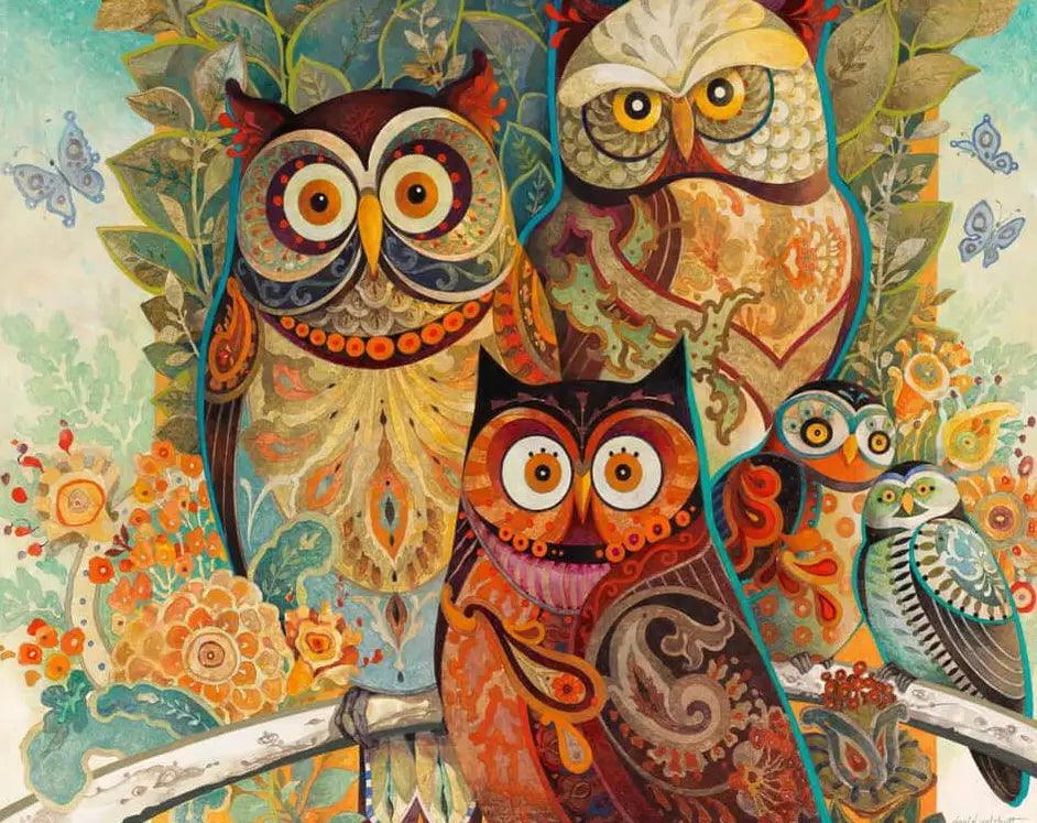Diamond Painting - Obraz Sów