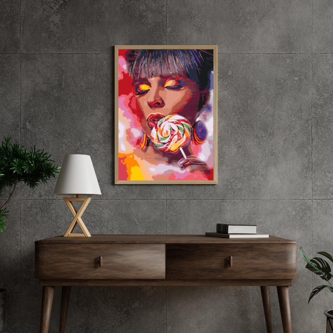Diamond Painting - Kobieta z lizakiem - SEOS Shop ®