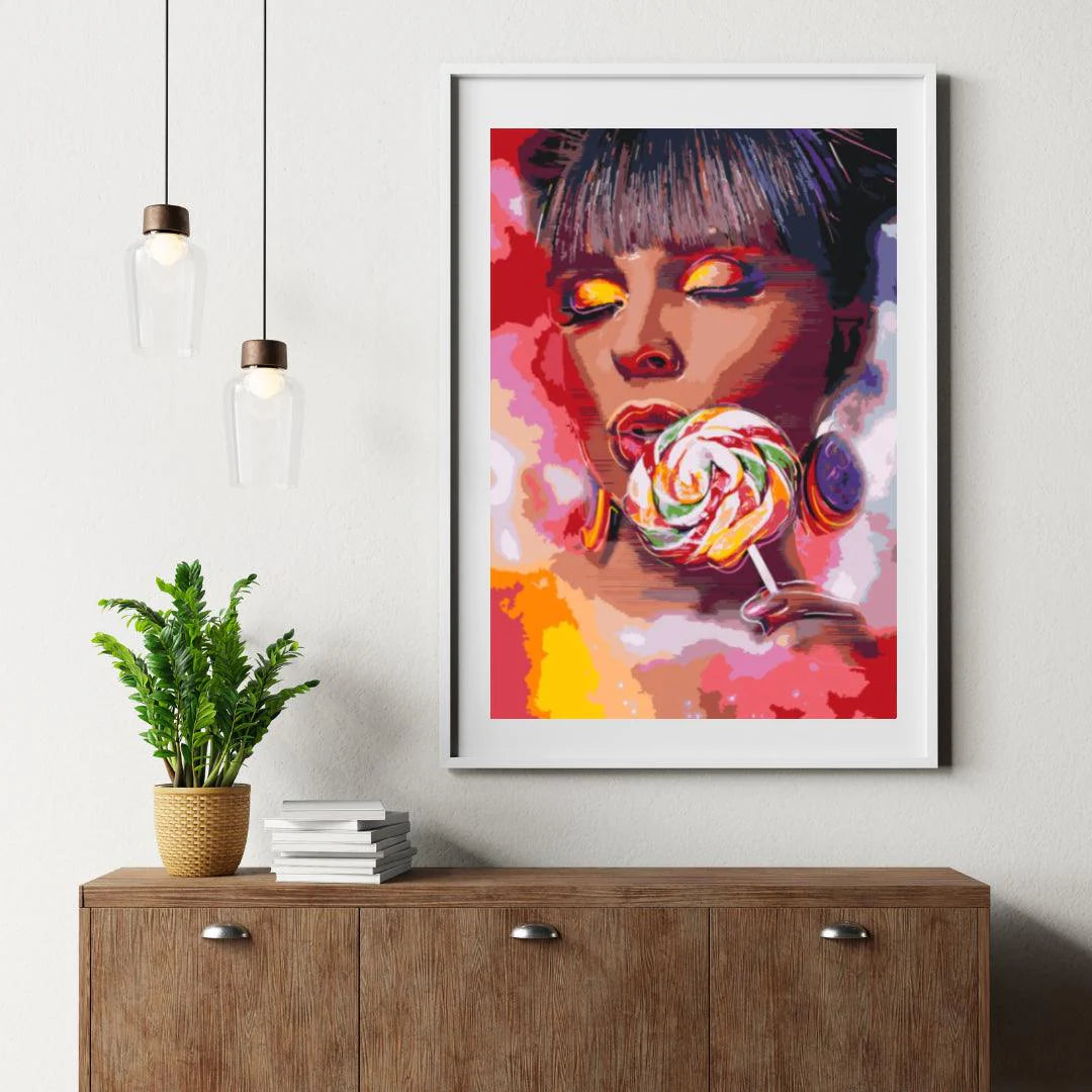 Diamond Painting - Kobieta z lizakiem - SEOS Shop ®