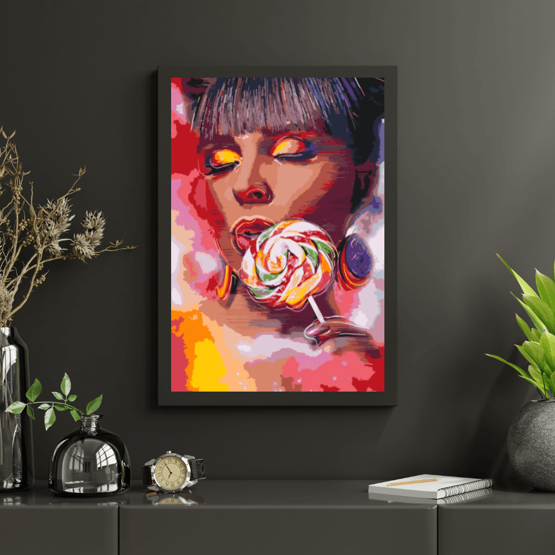 Diamond Painting - Kobieta z lizakiem - SEOS Shop ®