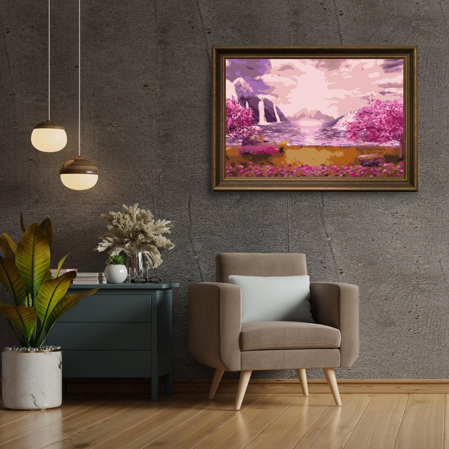 Diamond Painting - Wodospad w różanym ogrodzie - SEOS Shop ®