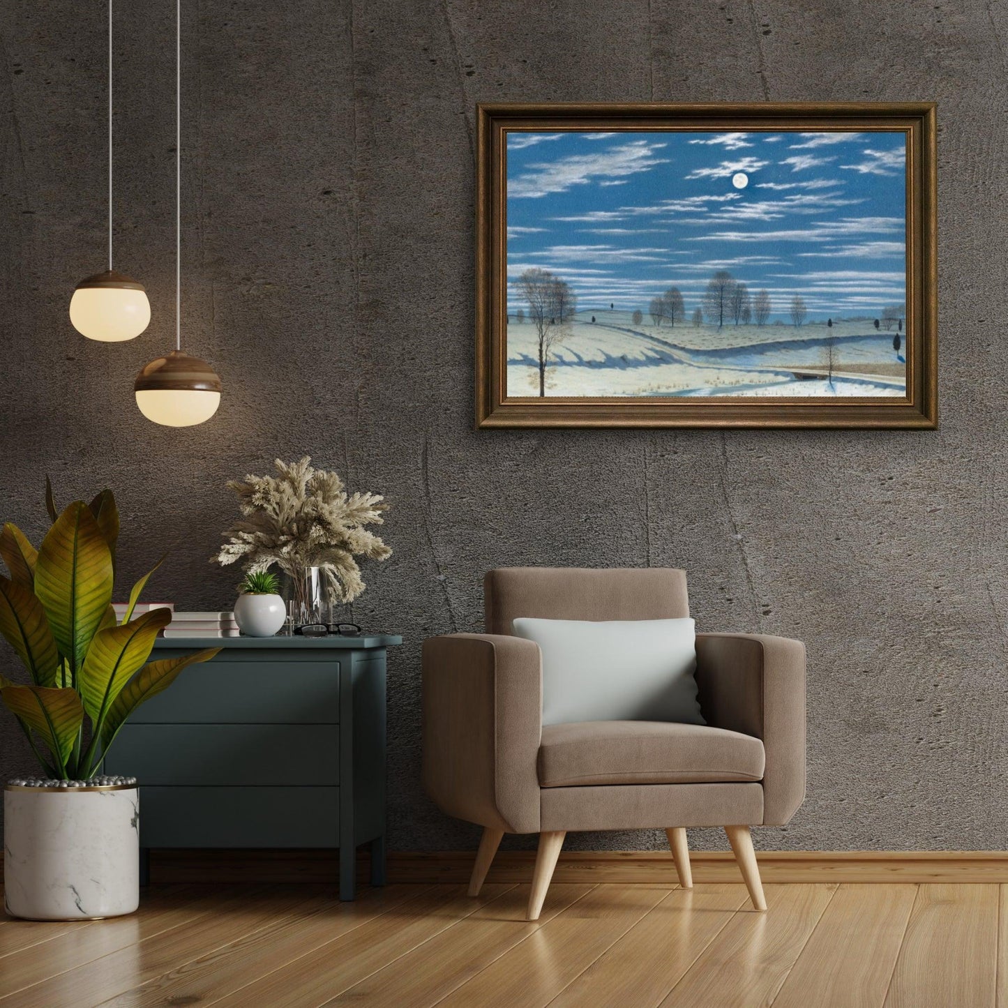 Diamond Painting - Scena zimowa w blasku księżyca - SEOS Shop ®