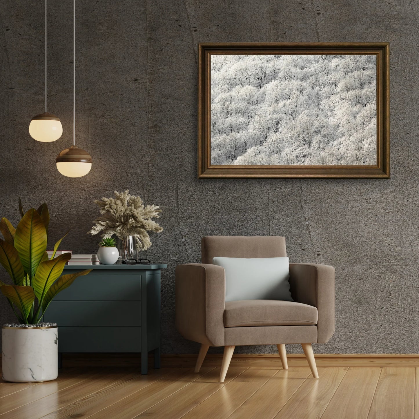 Diamond Painting - Białe drzewa