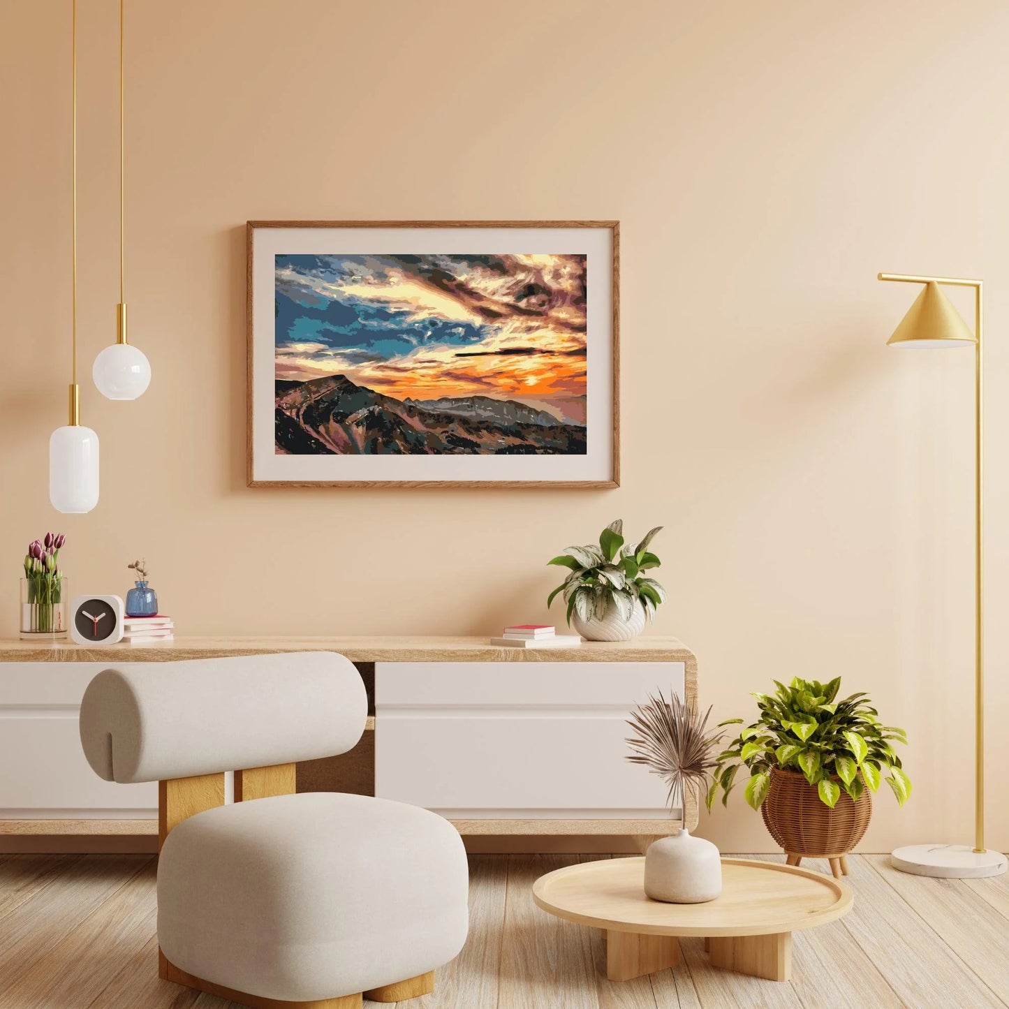 Diamond Painting - Zachód słońca nad górami - SEOS Shop ®