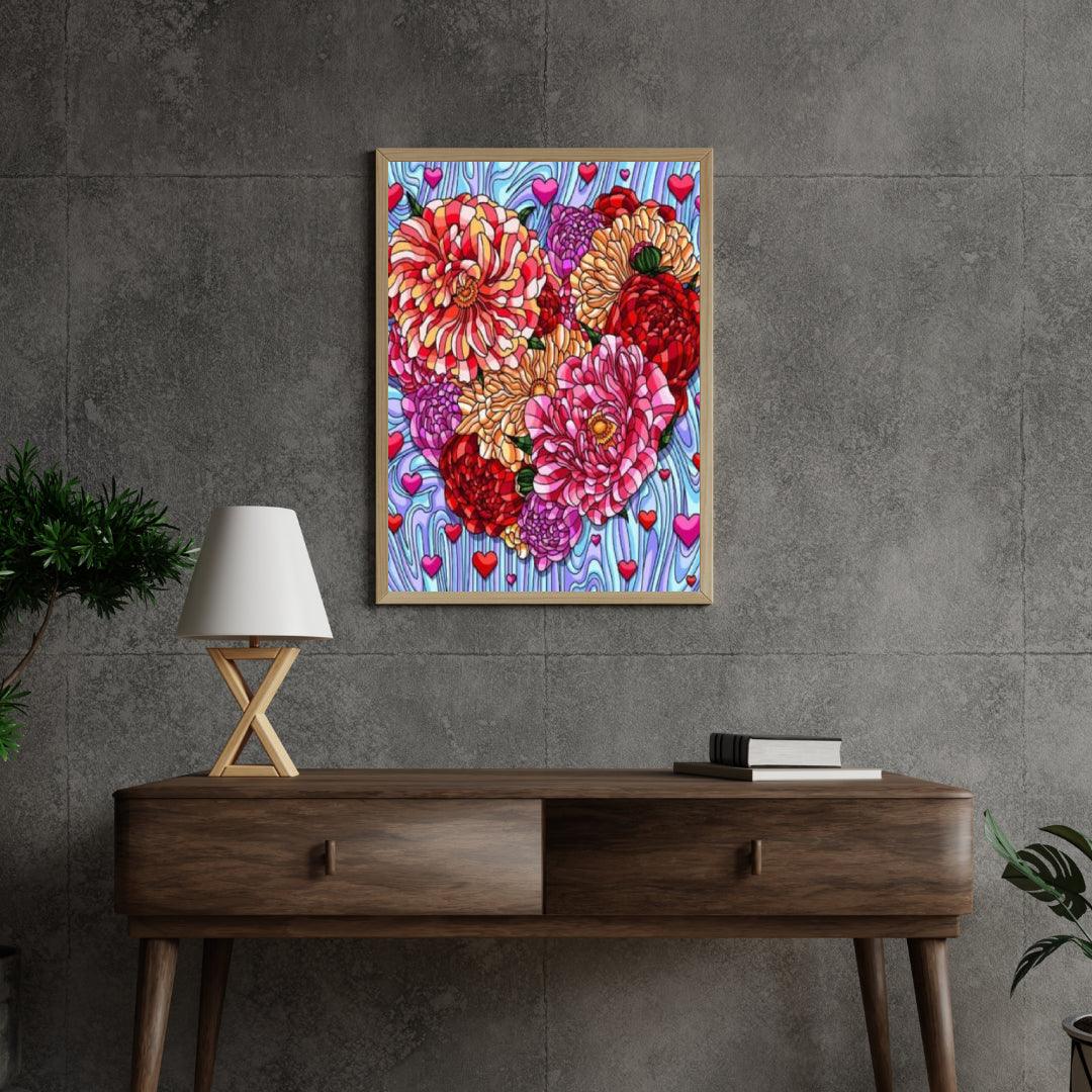Diamond Painting Kwiaty Serce - SEOS Shop ®