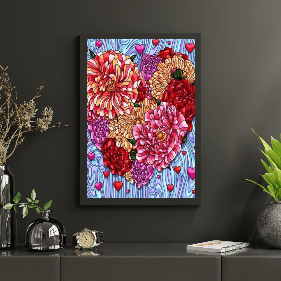 Diamond Painting Kwiaty Serce - SEOS Shop ®