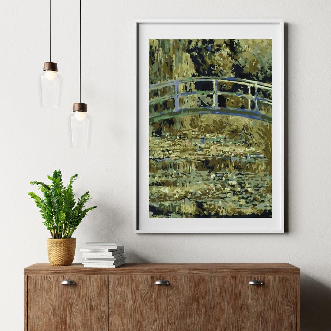 Diamond Painting Most nad stawem z liliami wodnymi - SEOS Shop ®