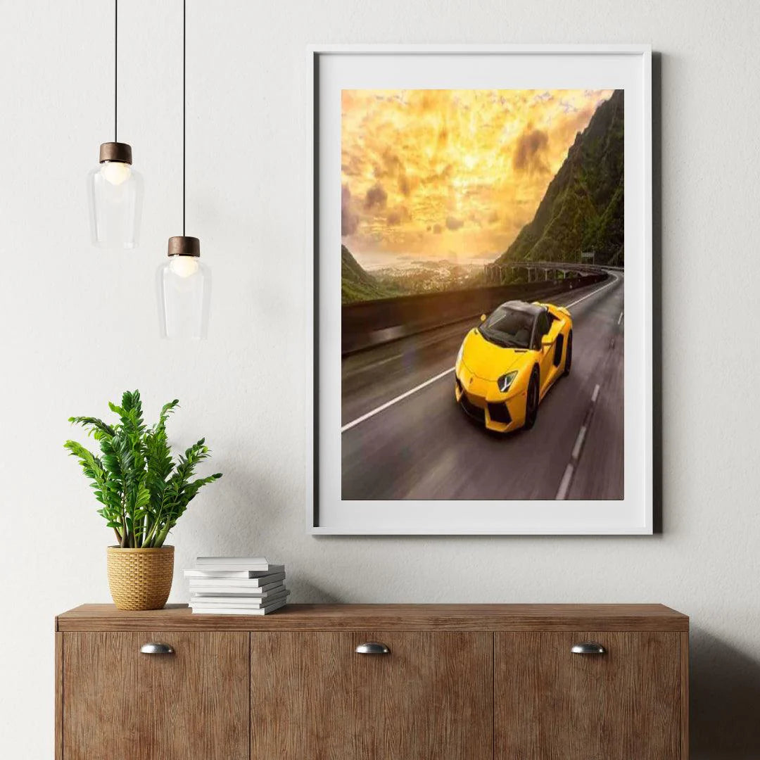 Diamond Painting Żółty Samochód Sportowy 30x40 cm - SEOS Shop ®