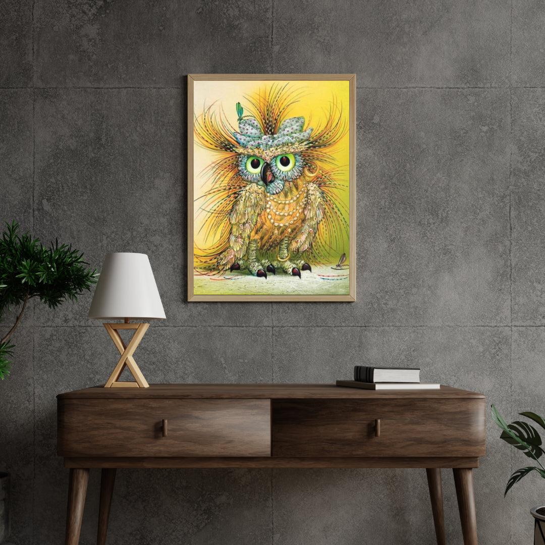 Diamond Painting Żółta abstrakcyjna sowa - SEOS Shop ®