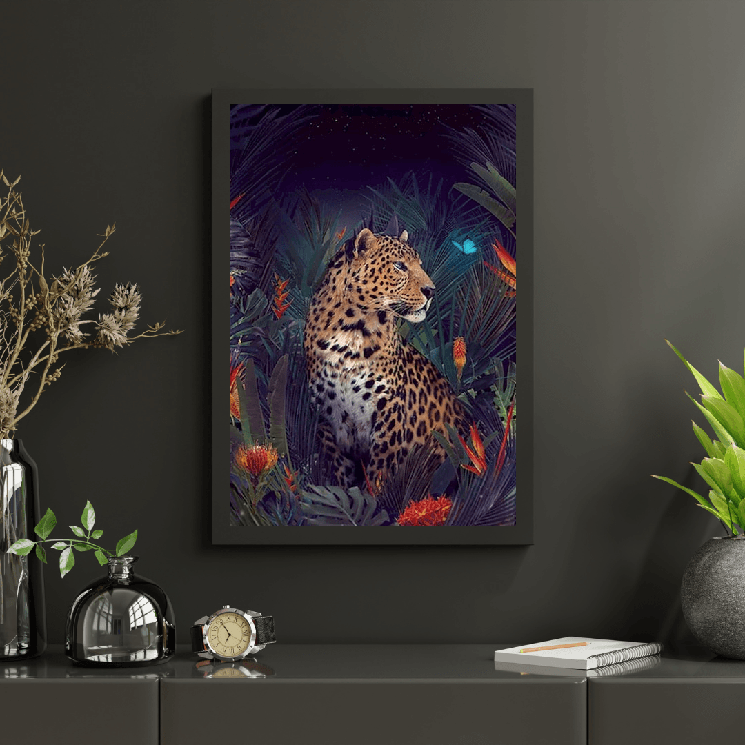 Diamond Painting Jachtluipaard z motylem - SEOS Shop ®