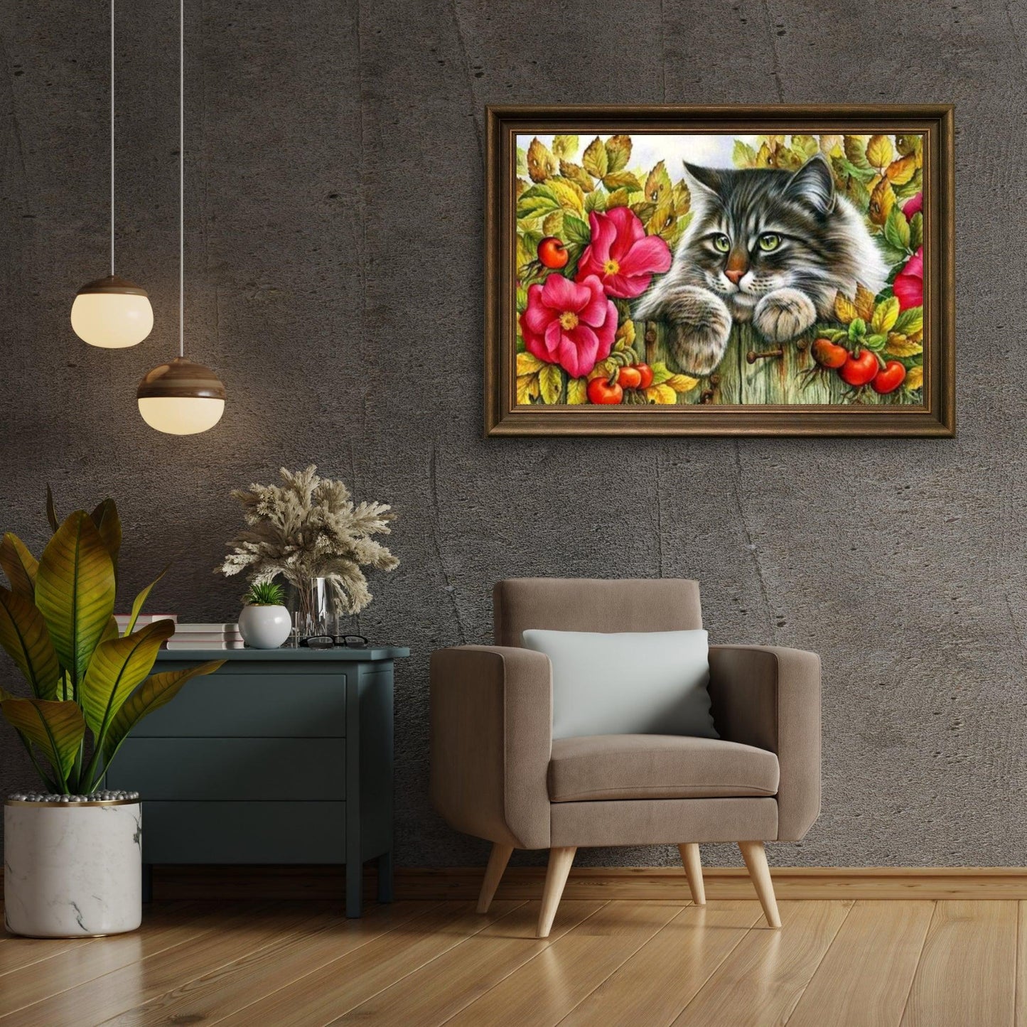 Diamond Painting Kot na płocie - SEOS Shop ®