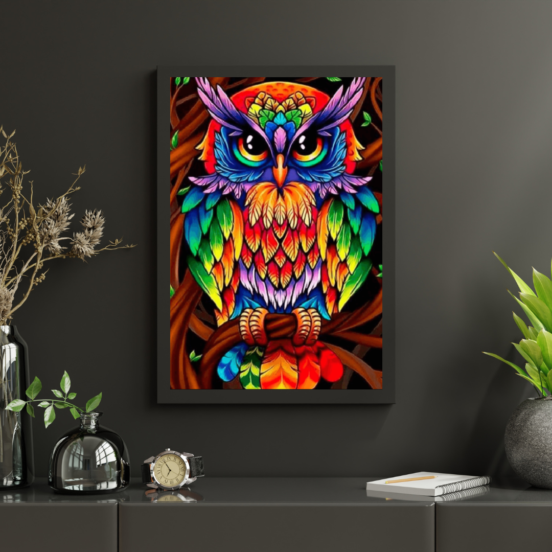 Diamond Painting Kolorowa sówka - SEOS Shop ®
