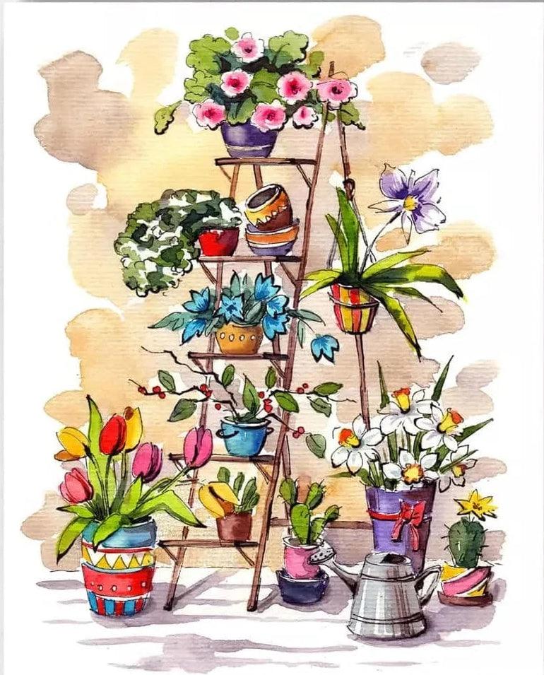 Diamond Painting Drabina z Kwiatami - SEOS Shop ®